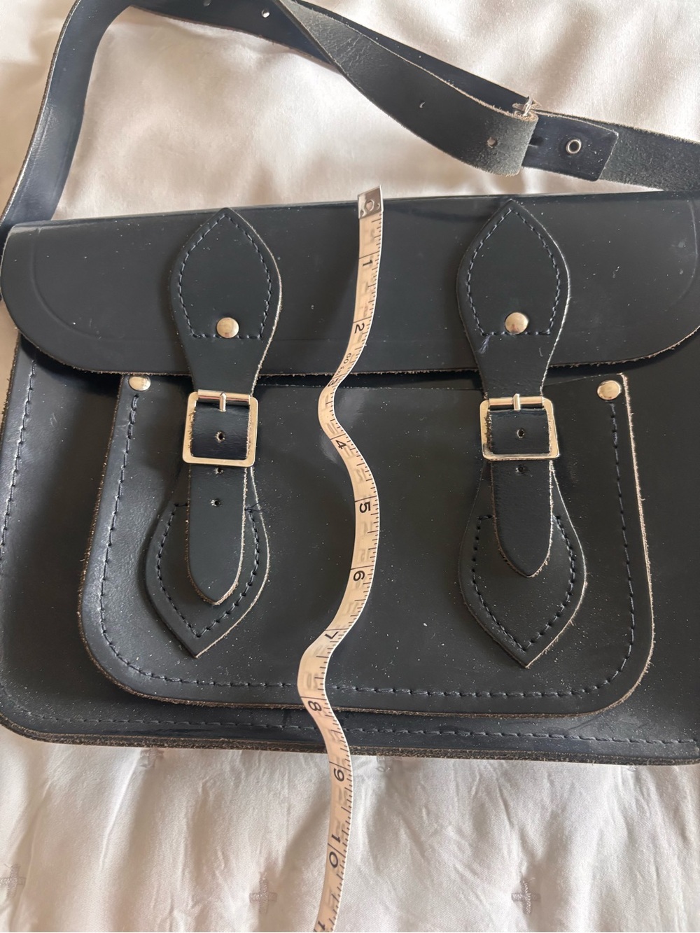 The Cambridge Satchel Company Navy Blue Leather Crossbody Satchel - Picture 4 of 4